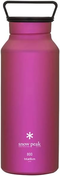 Snow Peak Titanium Aurora Bottle, Durable, Lightweight, Camping, Hiking, Backpacking Water Bottle, Pink, 800ml