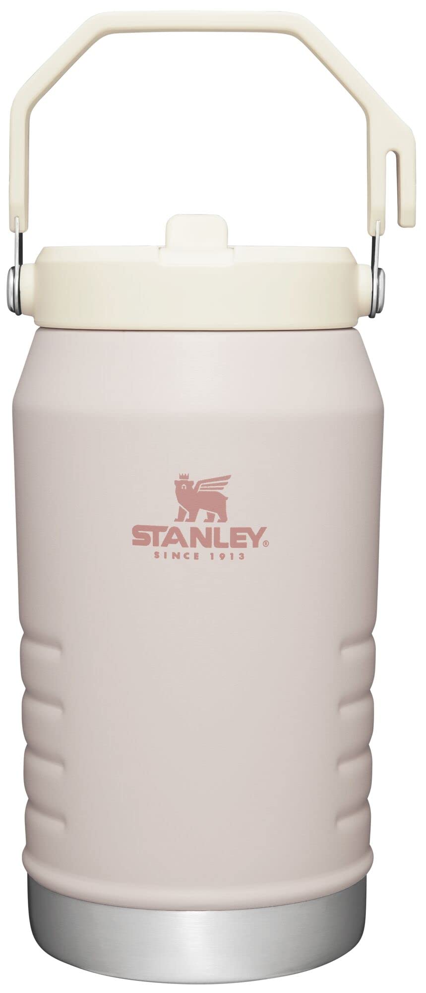 Stanley IceFlow Flip Straw Jug with Handle 40 oz| Twist On Lid and Flip Up Straw | Leak Resistant for Travel and Sports | Insulated Stainless Steel | BPA-Free | Rose Quartz