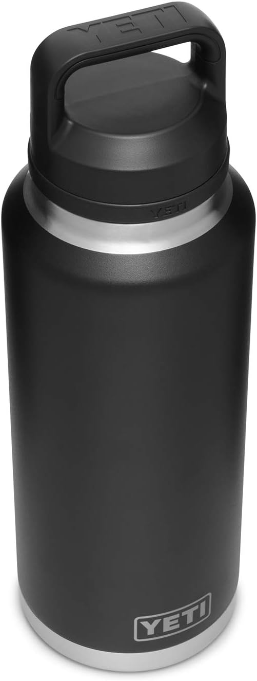 YETI Rambler 46 oz Bottle, Leakproof, Vacuum Insulated, Stainless Steel with Chug Cap, Black