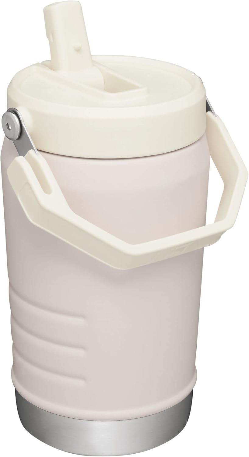 Stanley IceFlow Flip Straw Jug with Handle 40 oz| Twist On Lid and Flip Up Straw | Leak Resistant for Travel and Sports | Insulated Stainless Steel | BPA-Free | Rose Quartz