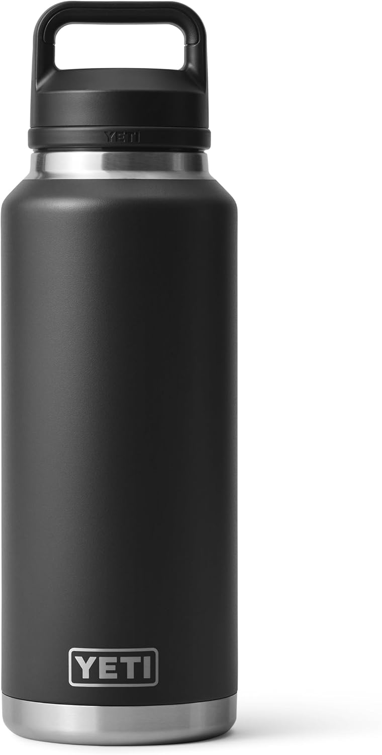 YETI Rambler 46 oz Bottle, Leakproof, Vacuum Insulated, Stainless Steel with Chug Cap, Black