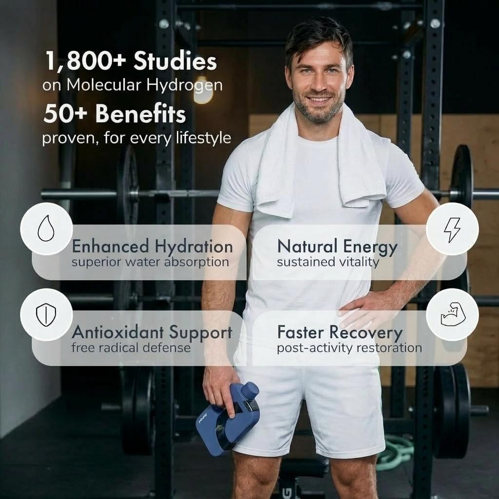 PIURIFY Flask Hydrogen Water Bottle | UP TO 8,630 PPB High-Purity H2 | 12 OZ | SPE/PEM Electrolysis | Self-Cleaning | Dual-Mode | 5000 mAh Battery | BPA-Free | Certified by H2 Analytics (Blue Mate)