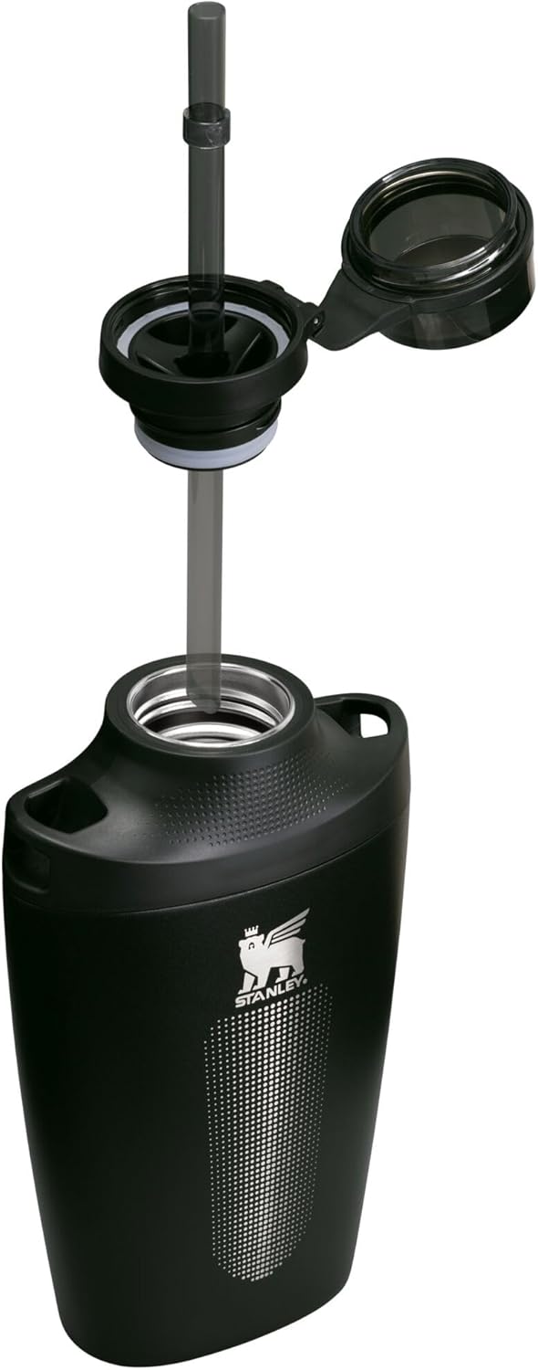 Stanley Cross Bottle 23 oz | Travel Water Bottle with Jacquard Strap | Leakproof Tritan Lid with Removable Straw | Insulated Stainless Steel | BPA-Free | Black