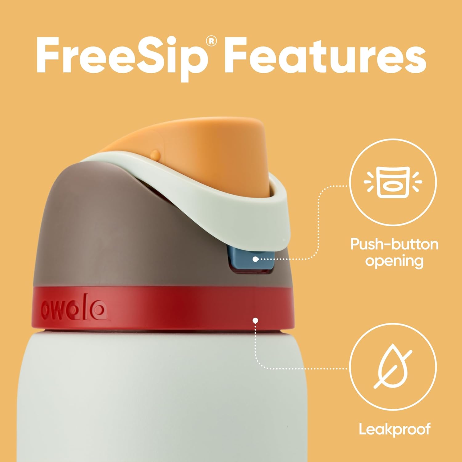 Owala FreeSip Insulated Stainless Steel Water Bottle with Straw for Sports, Travel, and School BPA-Free Sports Water Bottle, 32 oz, Boneyard (Pack of 6)