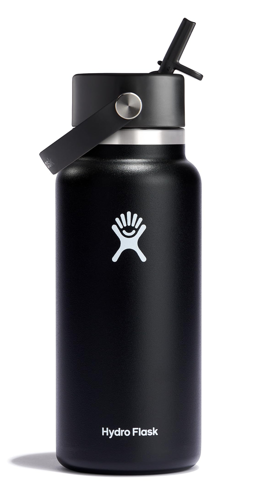 Hydro Flask Water Bottle - Insulated Stainless Steel - Wide Mouth Flex Straw Lid, Non Spill, Leakproof and Refillable in 64 Oz Tonal Agave
