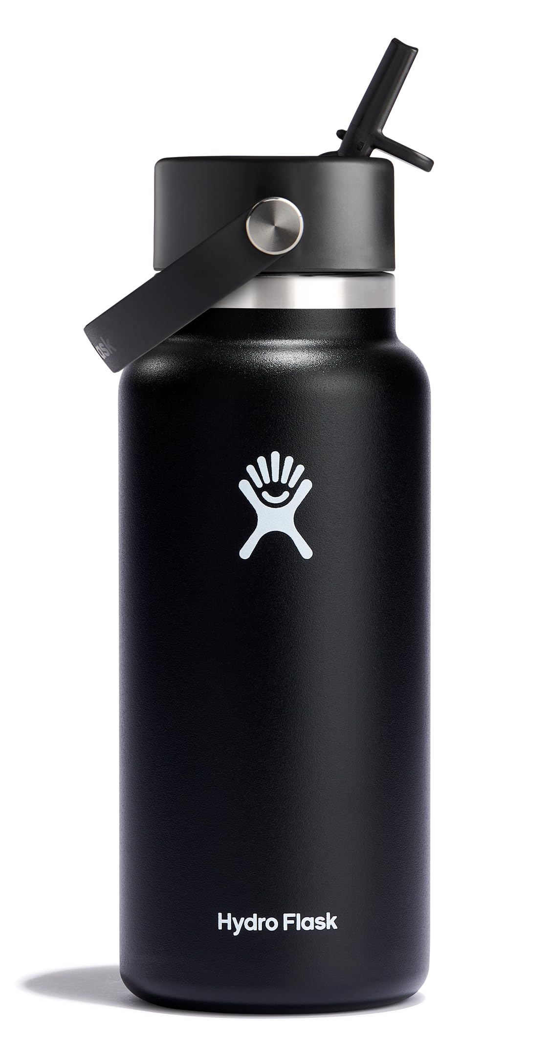 Hydro Flask Water Bottle - Insulated Stainless Steel - Wide Mouth Flex Straw Lid, Non Spill, Leakproof and Refillable in 64 Oz Tonal Agave