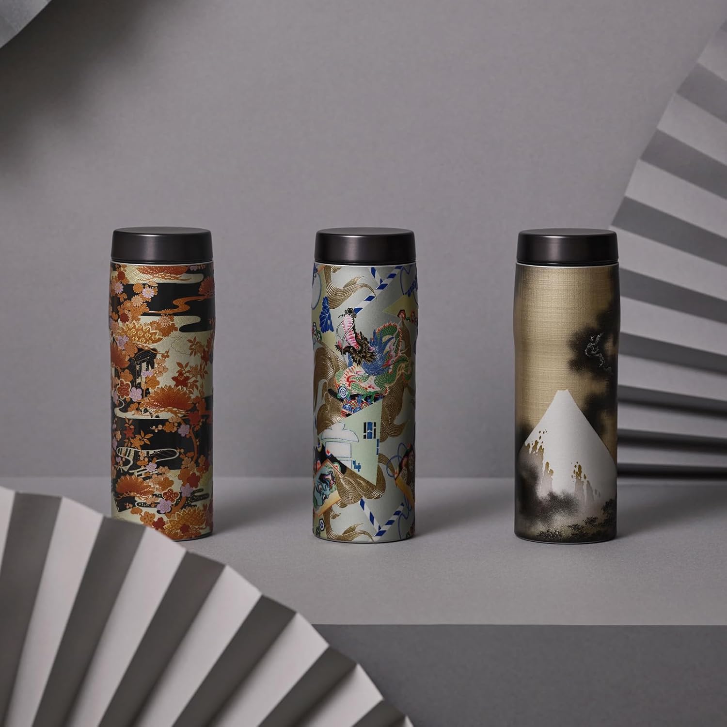 Tiger Made in Japan Insulated Travel Mug, 16oz (480ml) - 100-Year Kyoto Yuzen Tradition Design, Premium Stainless Steel Vacuum Water Bottle, with Luxury Paulownia Gift Box, MJX-B481GR, Seafoam Green