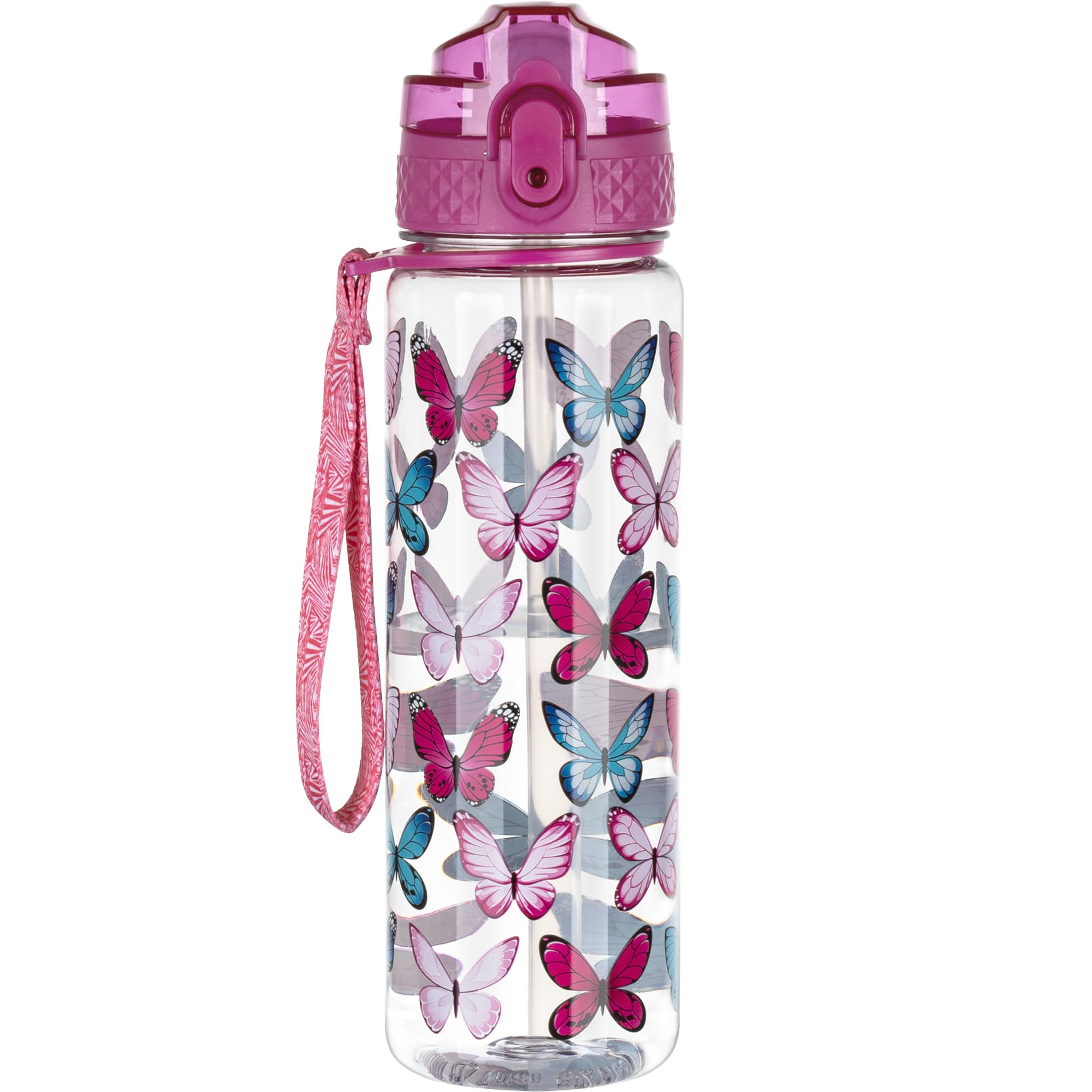 OLDLEY 12oz Kids Motivational Water Bottle, Silicone Straw, Leak-Proof Tritan BPA-Free, Reusable for School Girls & Boys, Clear