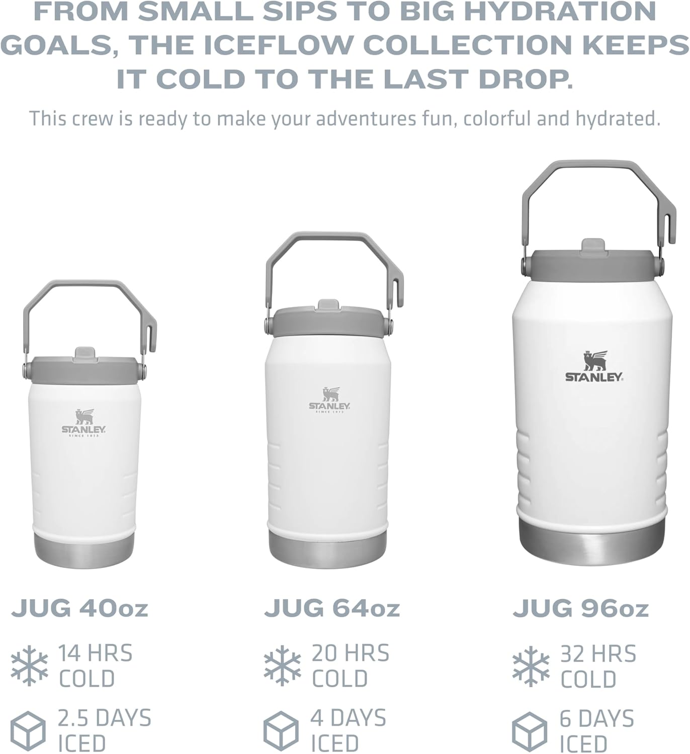 Stanley IceFlow Flip Straw Jug with Handle 40 oz| Twist On Lid and Flip Up Straw | Leak Resistant for Travel and Sports | Insulated Stainless Steel | BPA-Free | Rose Quartz