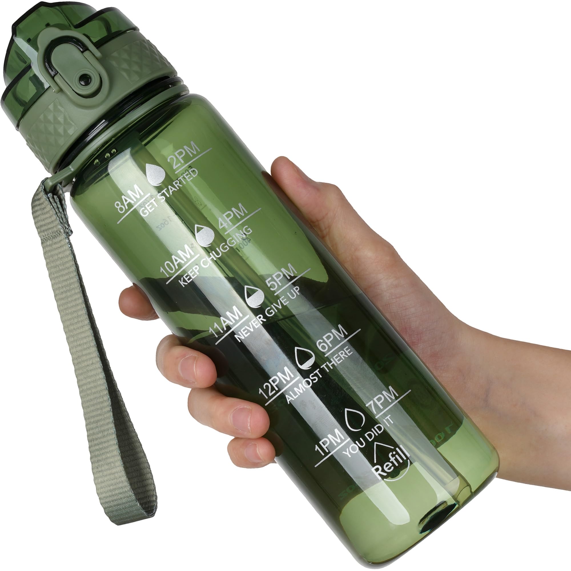 OLDLEY 12oz Kids Motivational Water Bottle, Silicone Straw, Leak-Proof Tritan BPA-Free, Reusable for School Girls & Boys, Clear