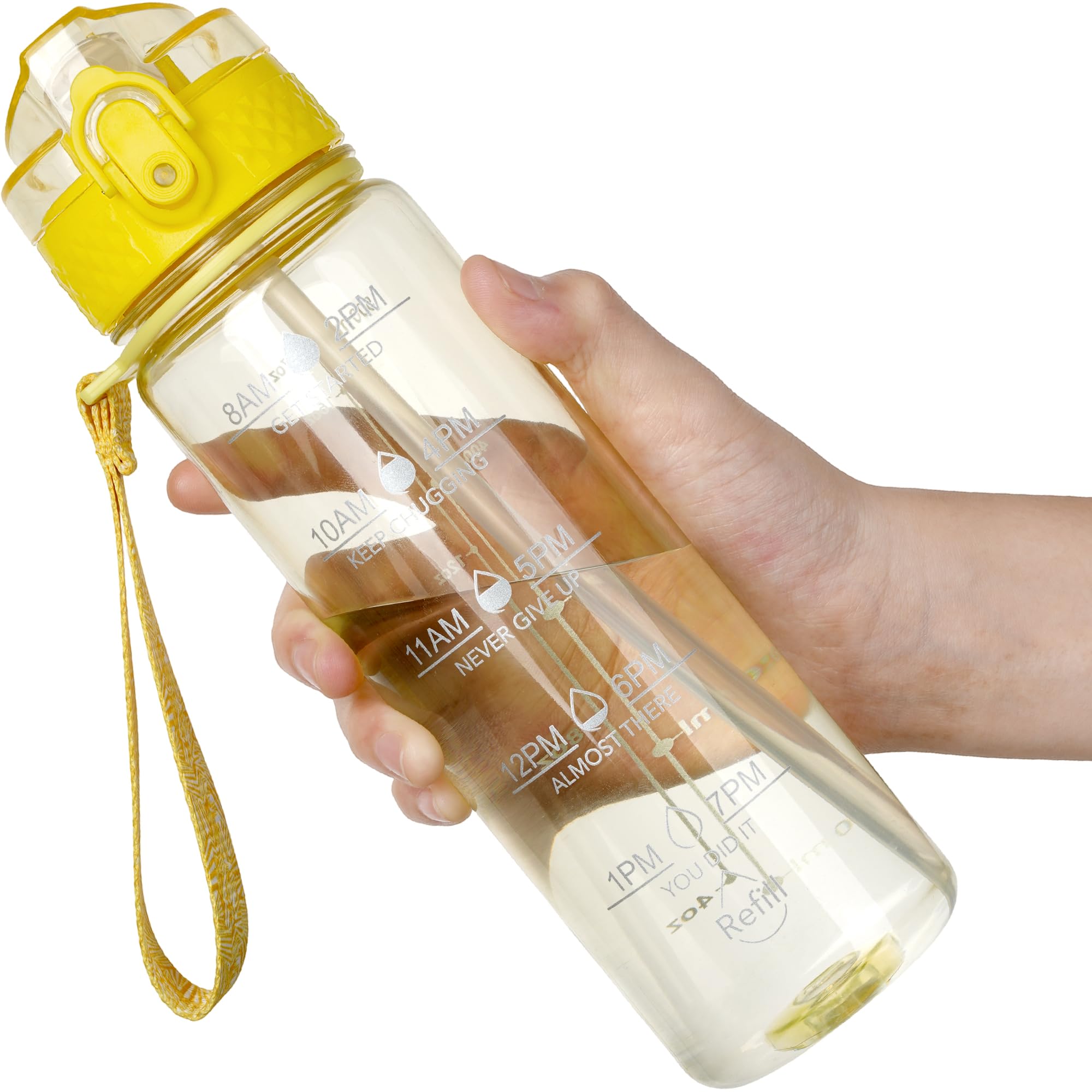 OLDLEY 12oz Kids Motivational Water Bottle, Silicone Straw, Leak-Proof Tritan BPA-Free, Reusable for School Girls & Boys, Clear