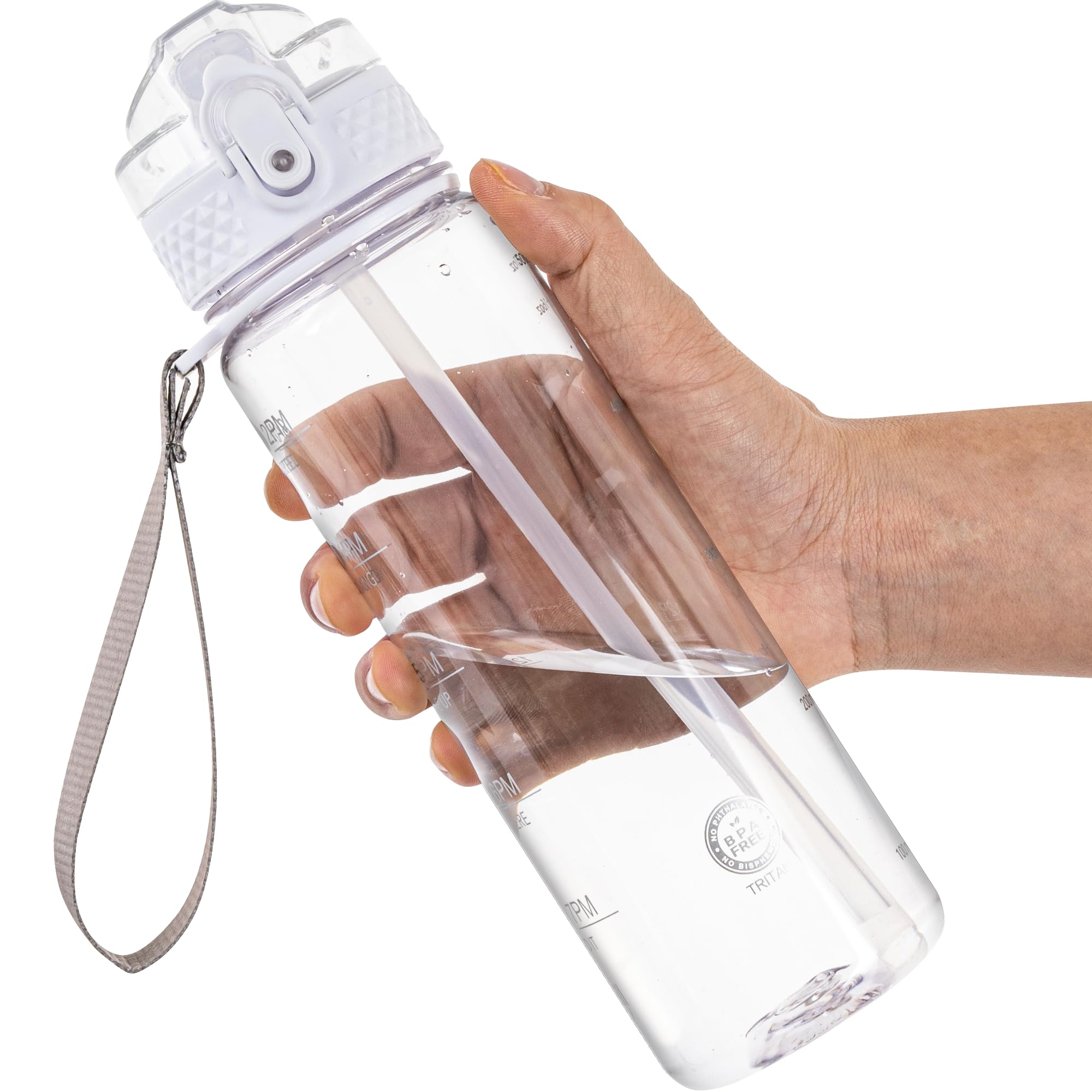 OLDLEY 12oz Kids Motivational Water Bottle, Silicone Straw, Leak-Proof Tritan BPA-Free, Reusable for School Girls & Boys, Clear