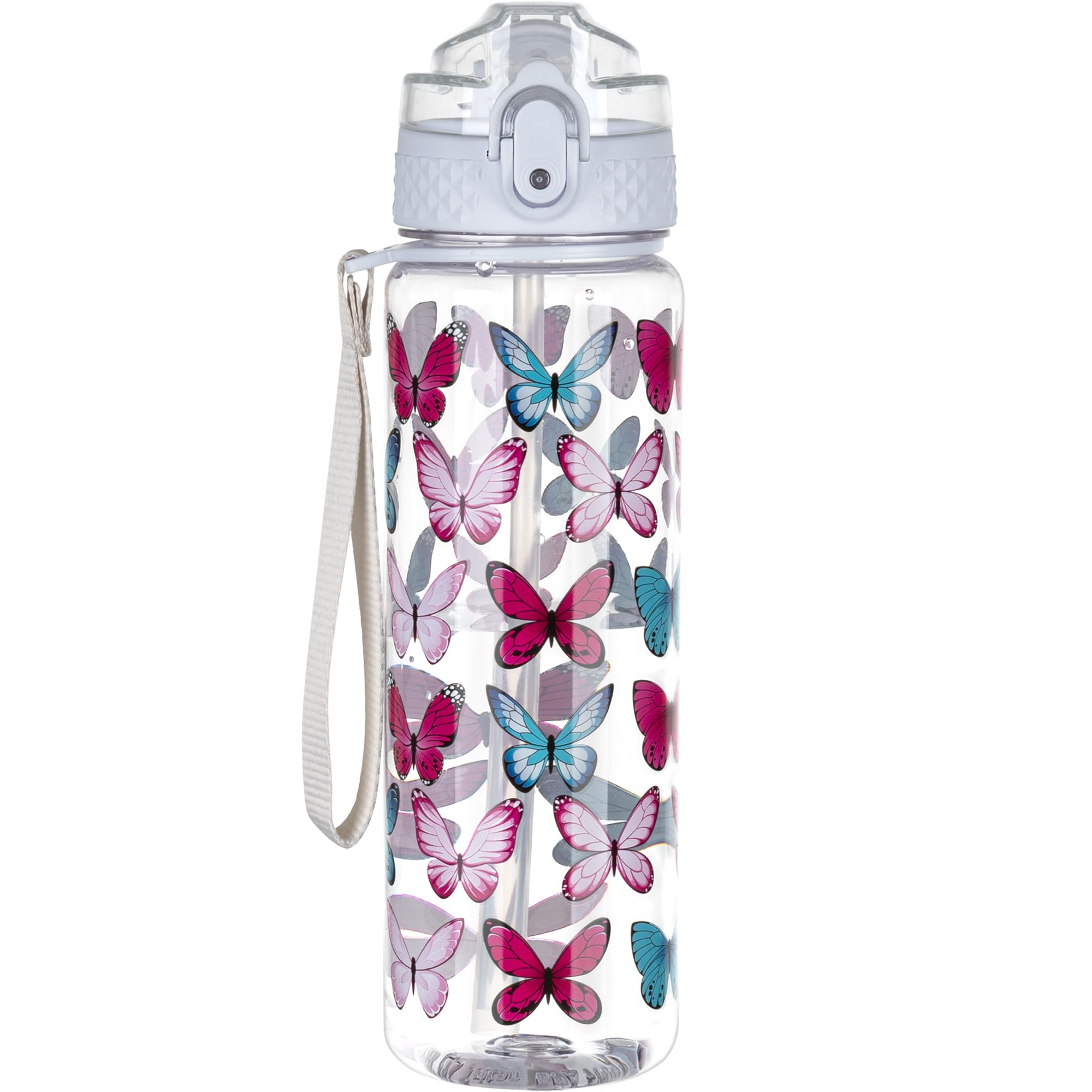 OLDLEY 12oz Kids Motivational Water Bottle, Silicone Straw, Leak-Proof Tritan BPA-Free, Reusable for School Girls & Boys, Clear