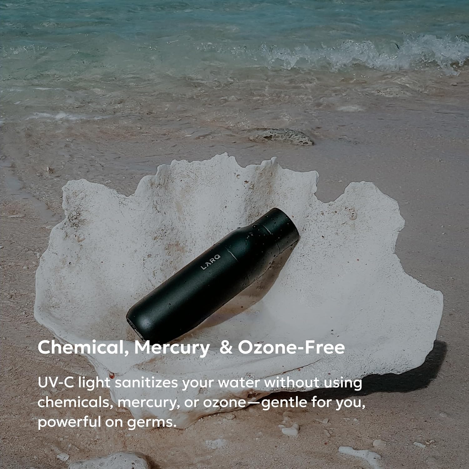 LARQ Bottle PureVis 17 oz - Self-Cleaning and Insulated Stainless Steel Water Bottle with UV Water Purifier and Award-winning Design | Reusable & Travel Friendly, Obsidian Black